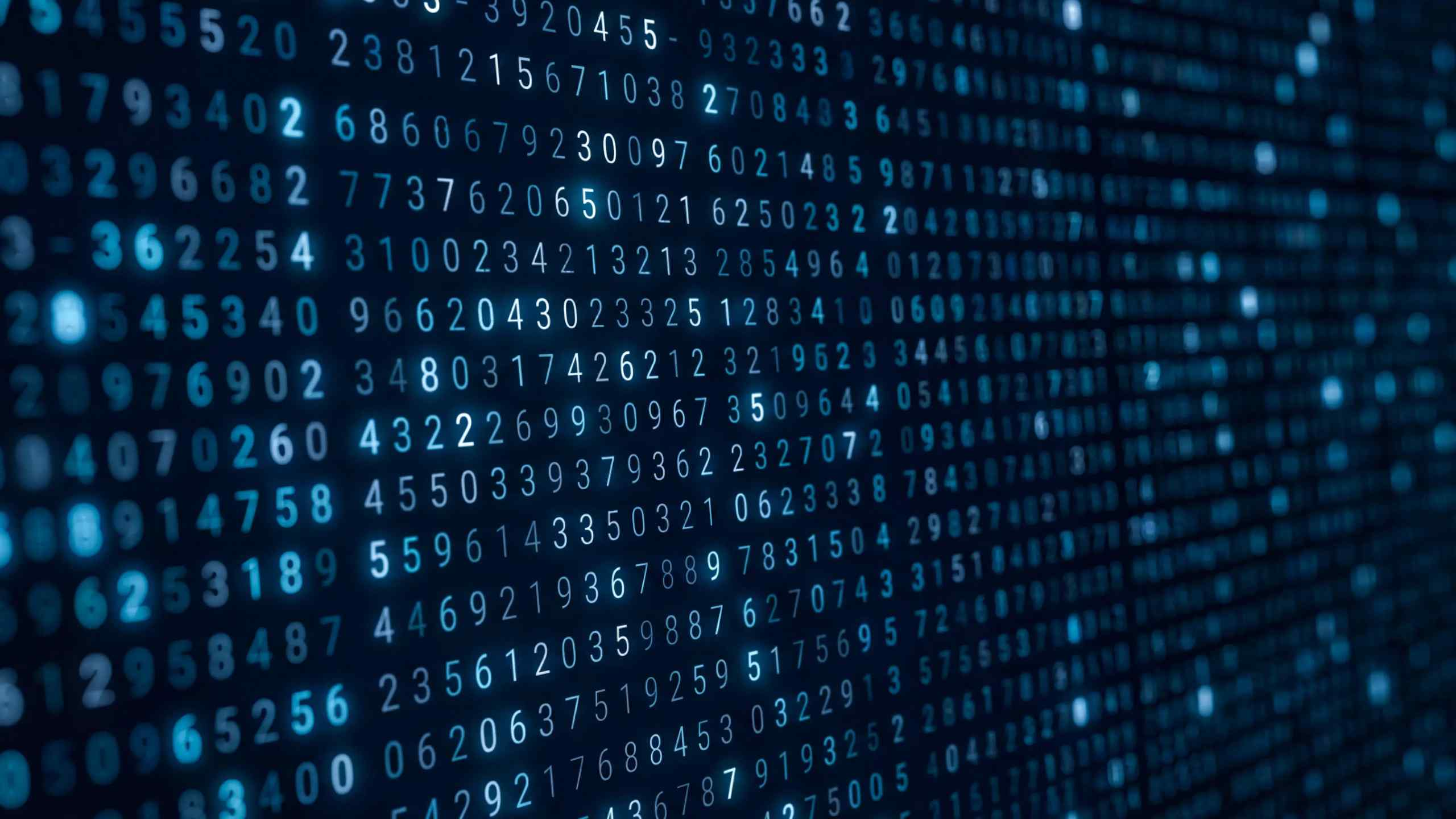 A massive screen of random numbers.